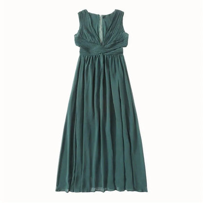 Open Back Ruched Top Flowy Prom One Piece Dress Periwinkley Shop