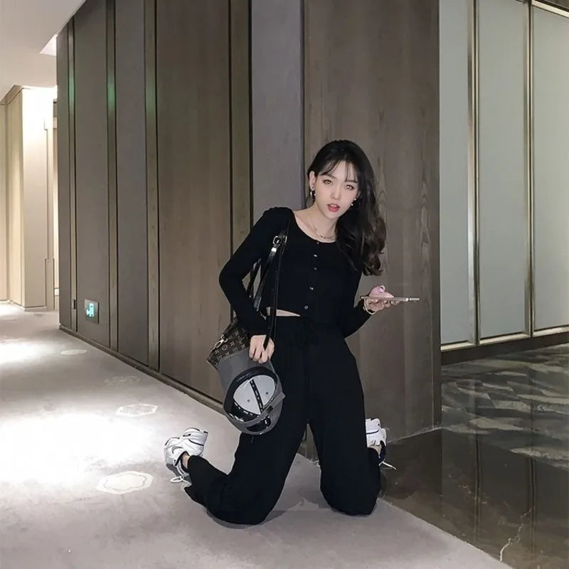 Short top and high waist pants set Periwinkley Shop