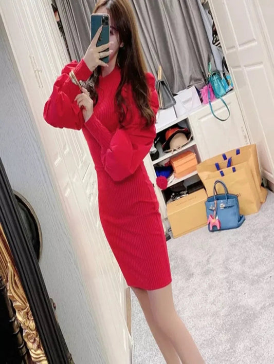 Fashion Temperament Bubble Long Sleeved dress Periwinkley Shop