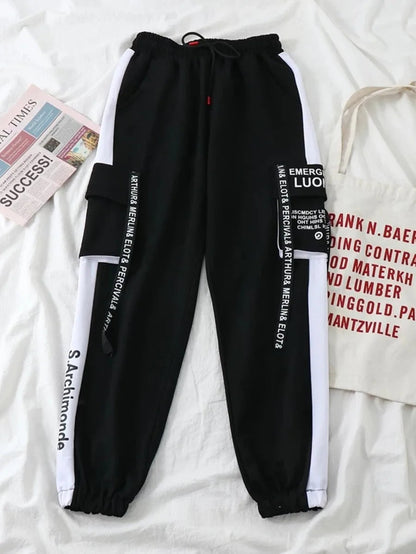 Cargo Pant Jogger Elastic Waist High Streetwear Two Piece Pants Periwinkley Shop