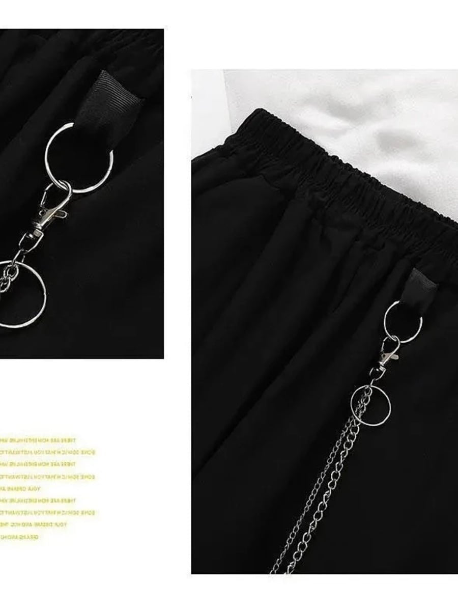 Side Pocket Ribbon Belt Strap Cargo streetwear pant Periwinkley Shop