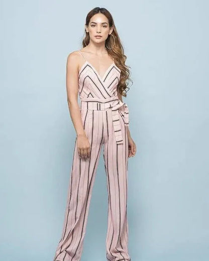 Pink striped cami  jumpsuit Periwinkley Shop