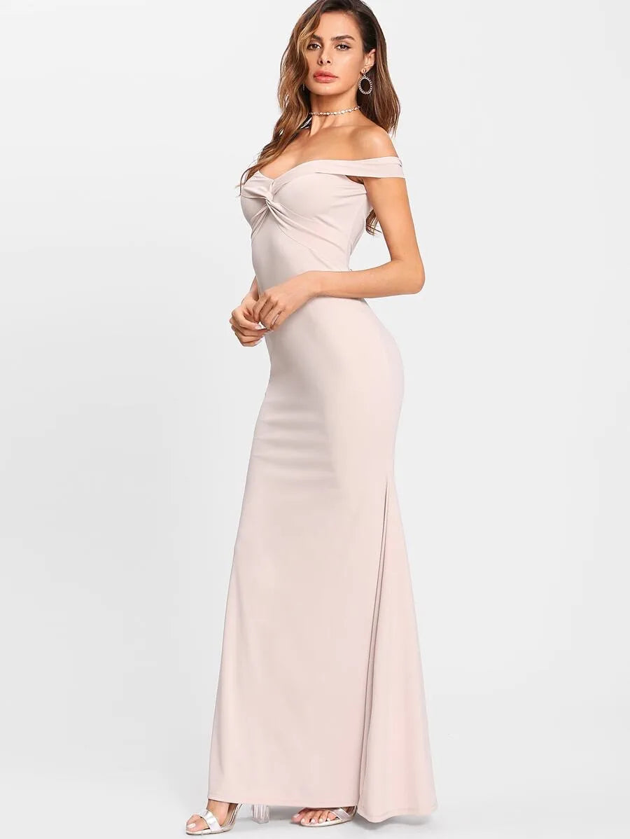 Off Shoulder Twist Front Dress Periwinkley Shop