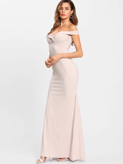 Off Shoulder Twist Front Dress Periwinkley Shop