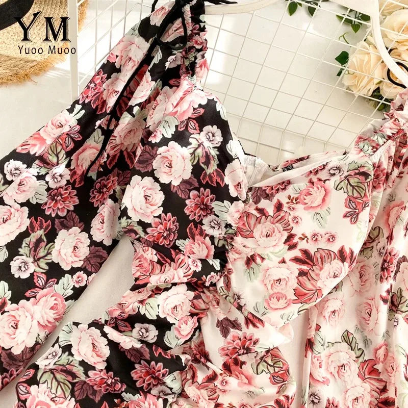 Fashion Patchwork Print Puff Long Sleeve Dress Periwinkley Shop