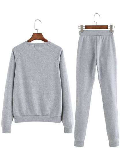 Letters Print Raglan Sleeve Top With Pants Periwinkley Shop