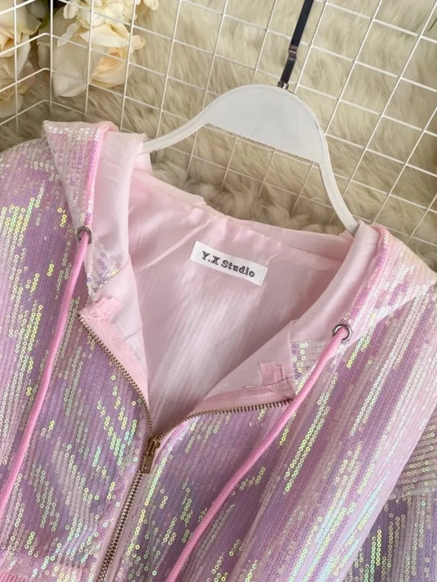 Bling Bling Sequined Short Design Summer Jacket Periwinkley Shop