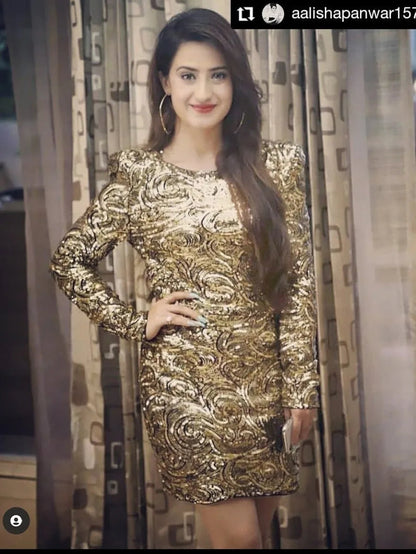 Shoulder Padded Swirl Sequin Bodycon Dress Periwinkley Shop