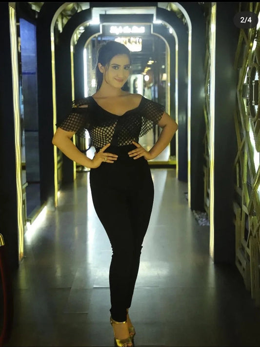 Asymmetrical Neck Circle Cut Flounce Jumpsuit Periwinkley Shop