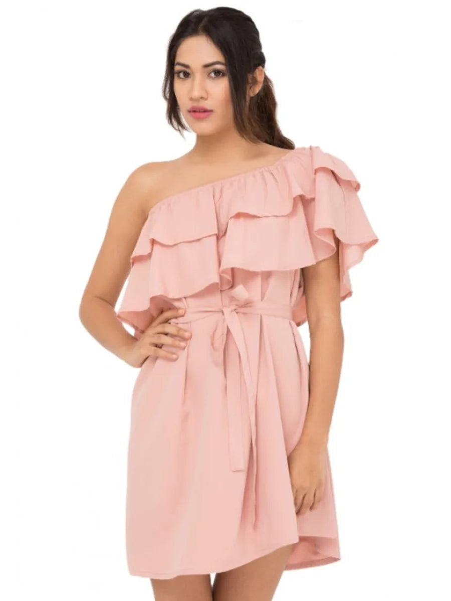Ruffled off shoulder dress Periwinkley Shop