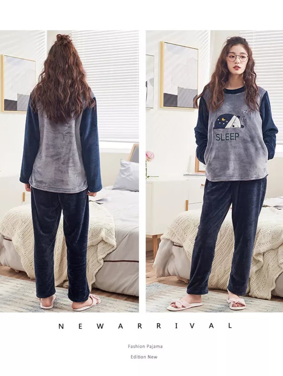 Winter coral fleece pajama set Periwinkley Shop