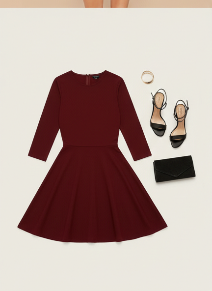 Eyelash Lace Open Back Skater Dress