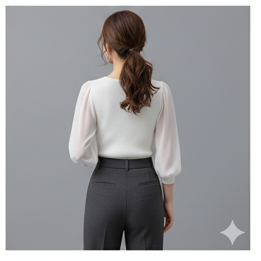 V neck knitted blouse