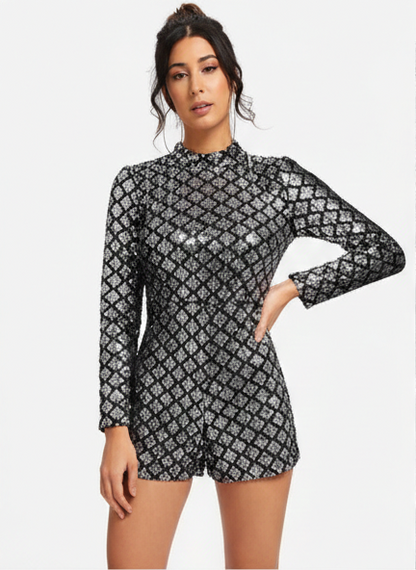Allover Sequin Zip Back Jumpsuit