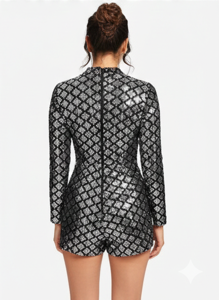 Allover Sequin Zip Back Jumpsuit