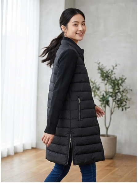 Black Puffer long jacket