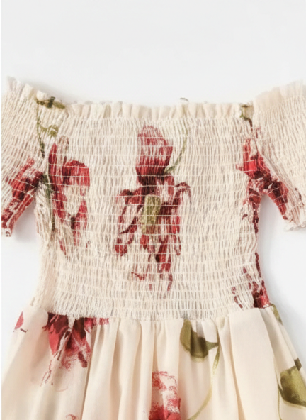 Off Shoulder Pleated Tie Neck Dress