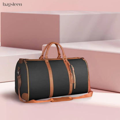 minimalist duffel bag double handle - black striped Periwinkley Shop