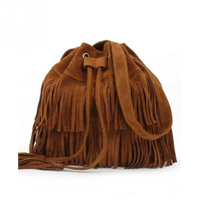 Fringe bucket bag - Brown Periwinkley Shop