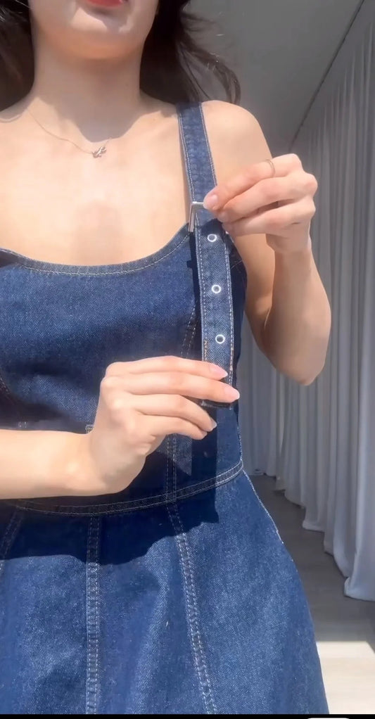 Rebecca Summer Denim Long Skirt Dress Periwinkley Shop