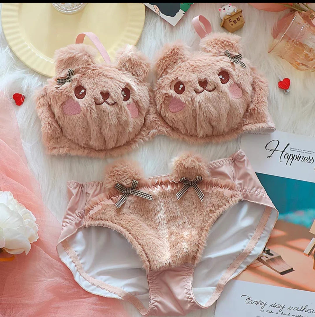 Bear Plushie kawai  Lingerie set Periwinkley Shop