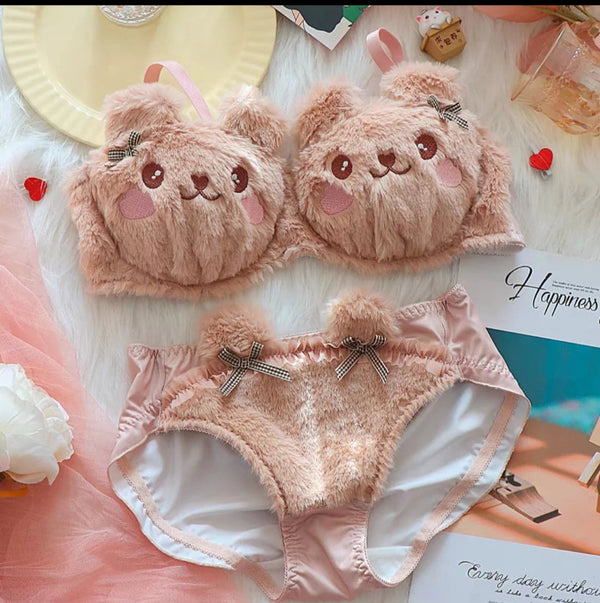 Bear Plushie kawai  Lingerie set Periwinkley Shop