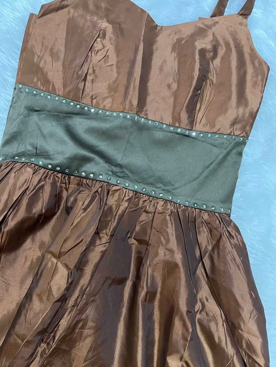 sequin embellished waist high belted  ball dress Periwinkley Shop