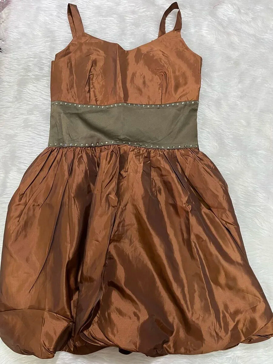 sequin embellished waist high belted  ball dress Periwinkley Shop