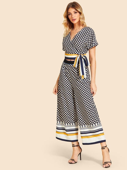Geometric Knot Side Striped Panel Top With Pants Periwinkley Shop