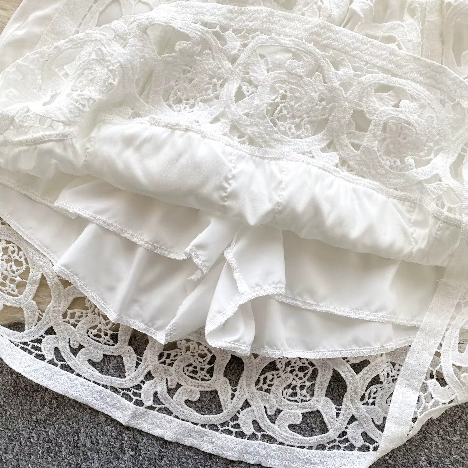 Elegant hollow out short dress 2 piece sets  long sleeve loose oversized shirts + mini skirts suits Periwinkley Shop