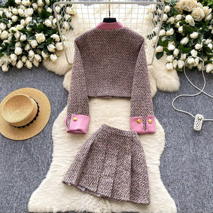Parisian Autumn Tweed Co-Ord Set Periwinkley Shop