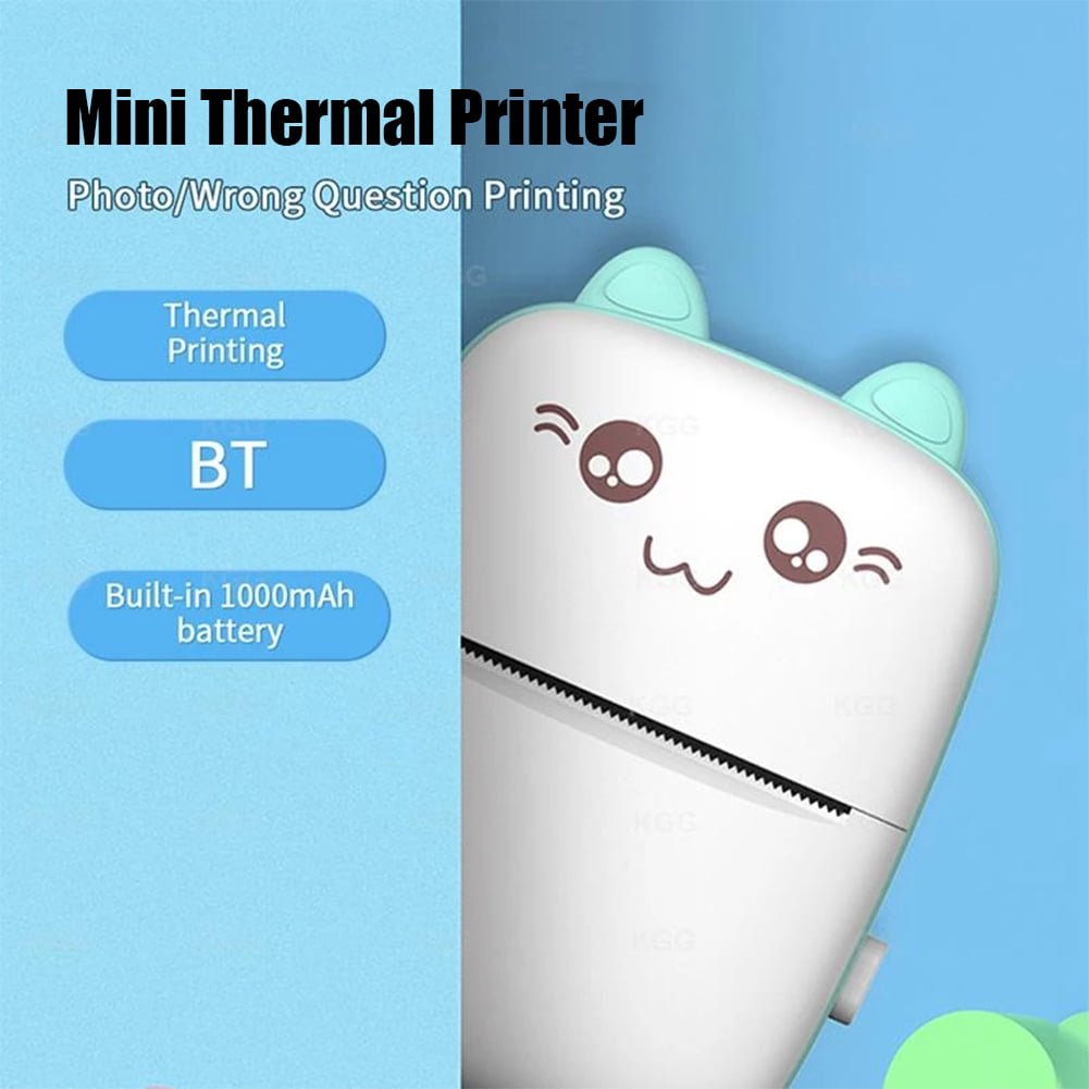 Portable Thermal Printer Mini Cat Print Paper Photo Pocket Thermal Printer Periwinkley Shop