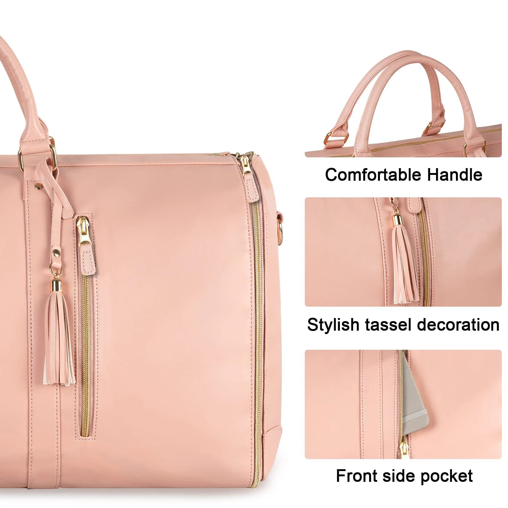 Minimalist Duffel Bag Double Handle-Pink Periwinkley Shop