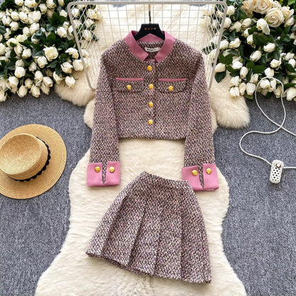 Parisian Autumn Tweed Co-Ord Set Periwinkley Shop