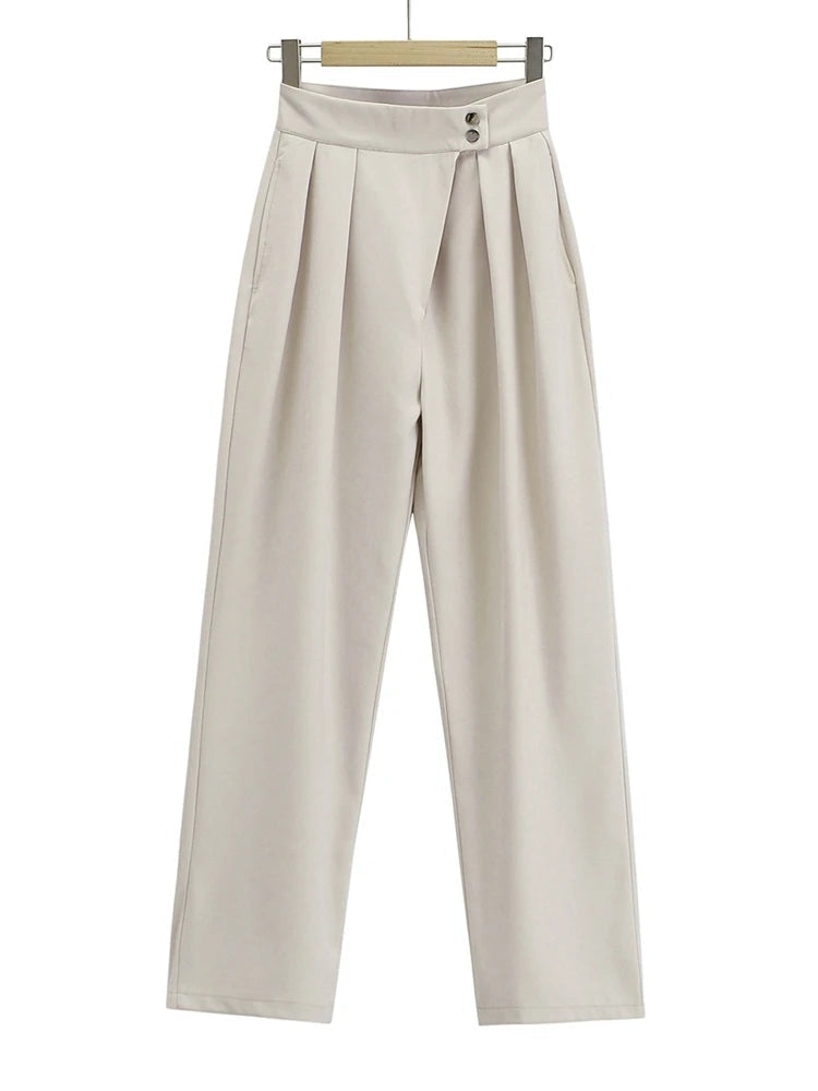 Bethenny Wide Leg Trouser- white Periwinkley Shop