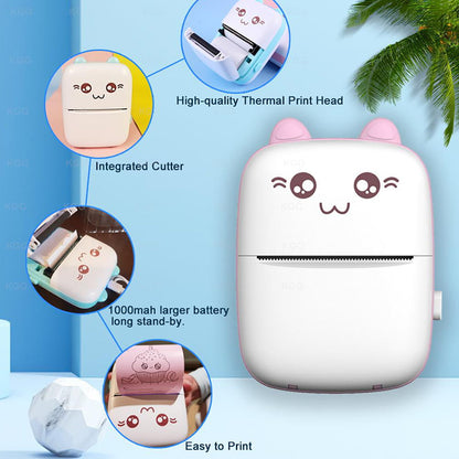 Portable Thermal Printer Mini Cat Print Paper Photo Pocket Thermal Printer Periwinkley Shop