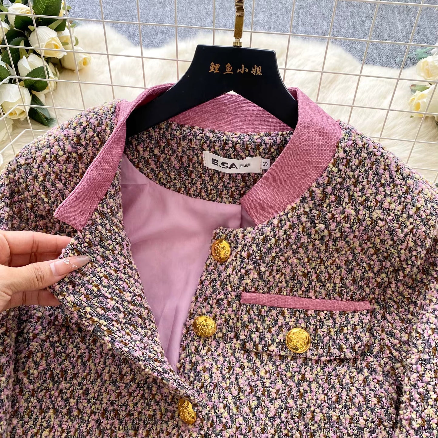 Parisian Autumn Tweed Co-Ord Set Periwinkley Shop