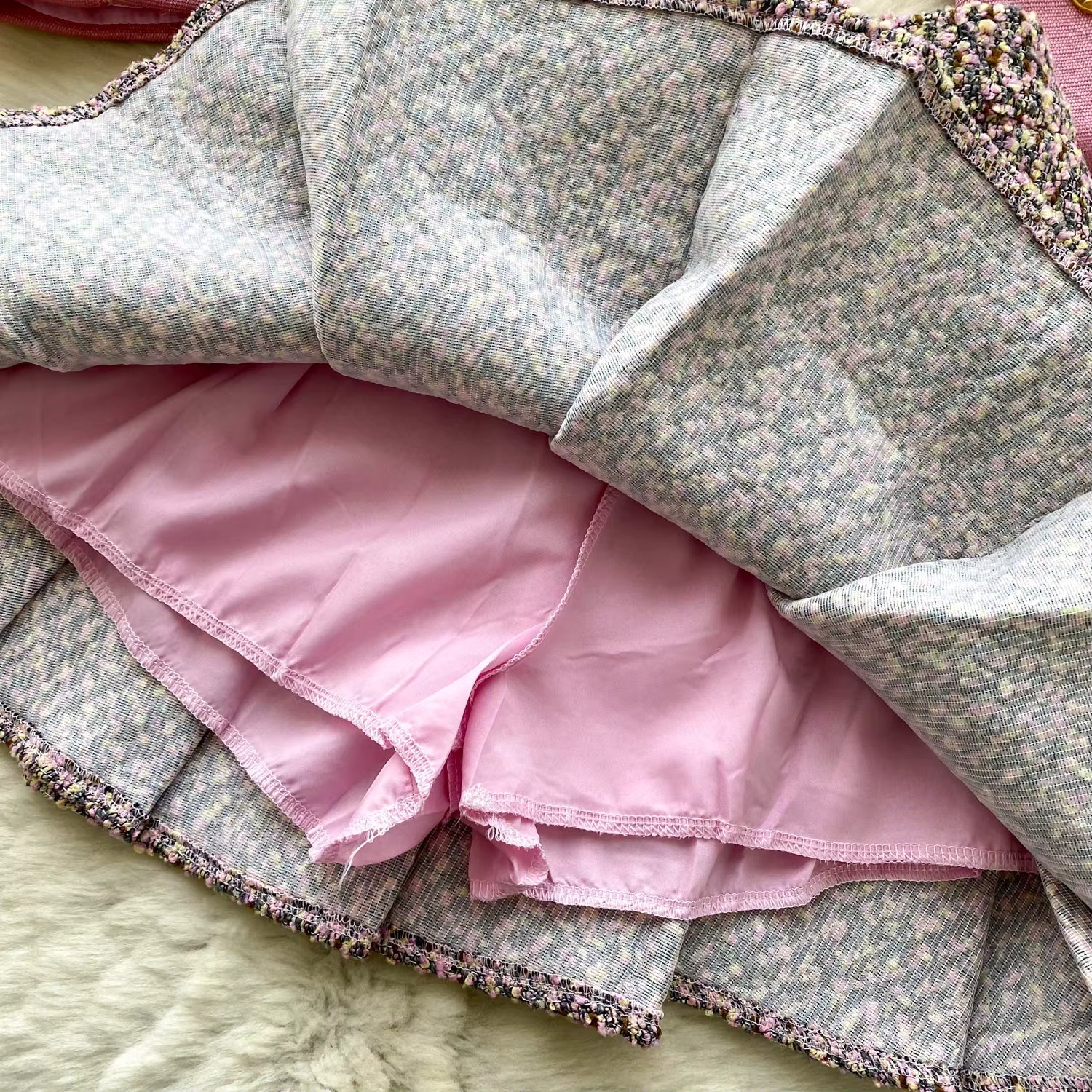 Parisian Autumn Tweed Co-Ord Set Periwinkley Shop