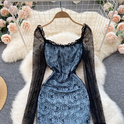 Hollow Out Floral Lace Mini Bodycon Dress Periwinkley Shop