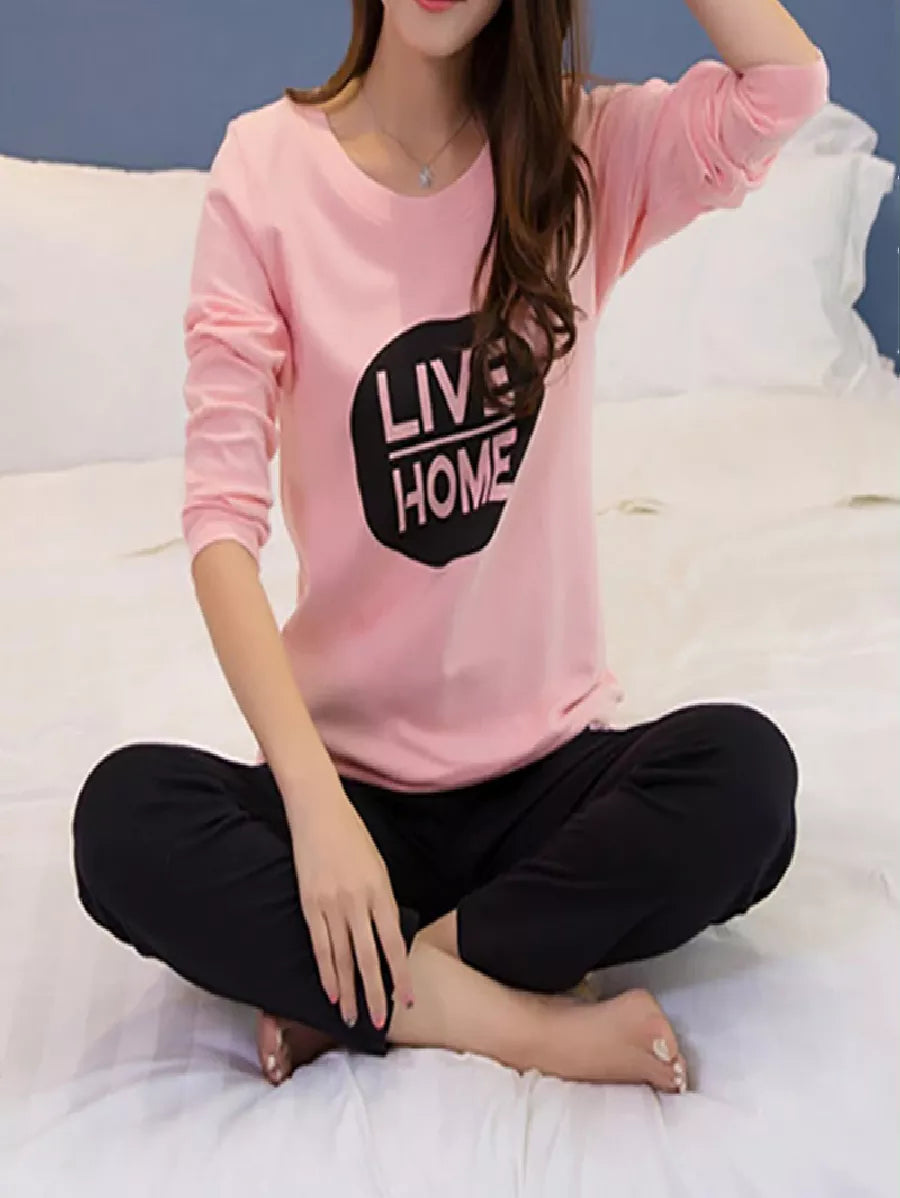 letter print pajama set Periwinkley Shop