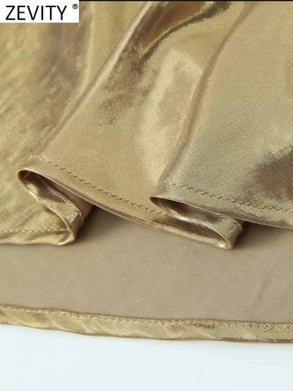 Urfi Summer Metal Party Wear Dress - Gold Periwinkley Shop