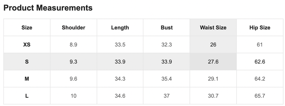 Size Chart