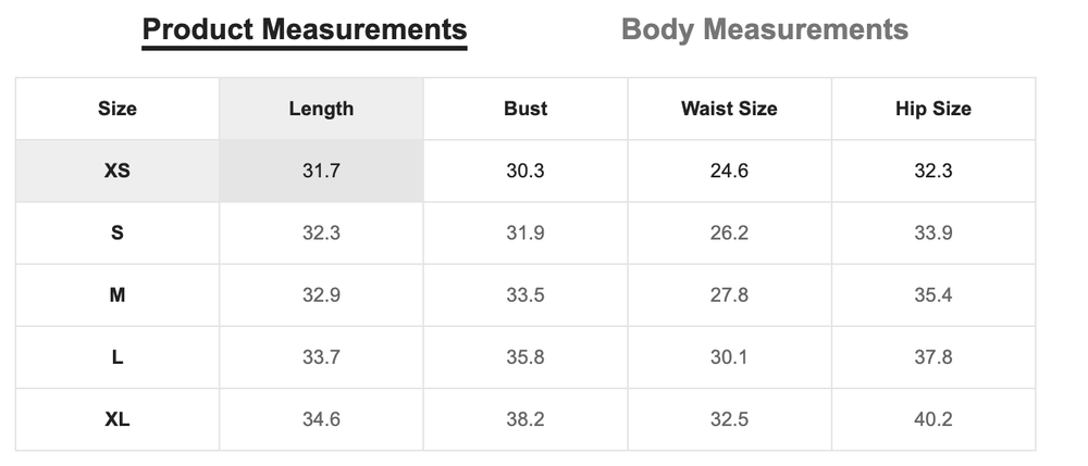 Size Chart