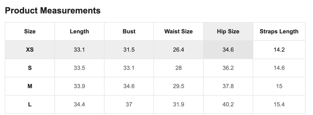Size Chart