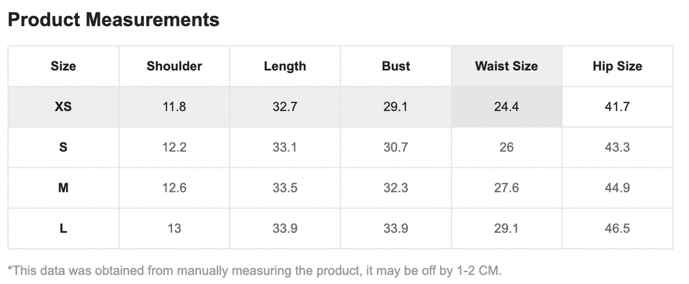 Size Chart