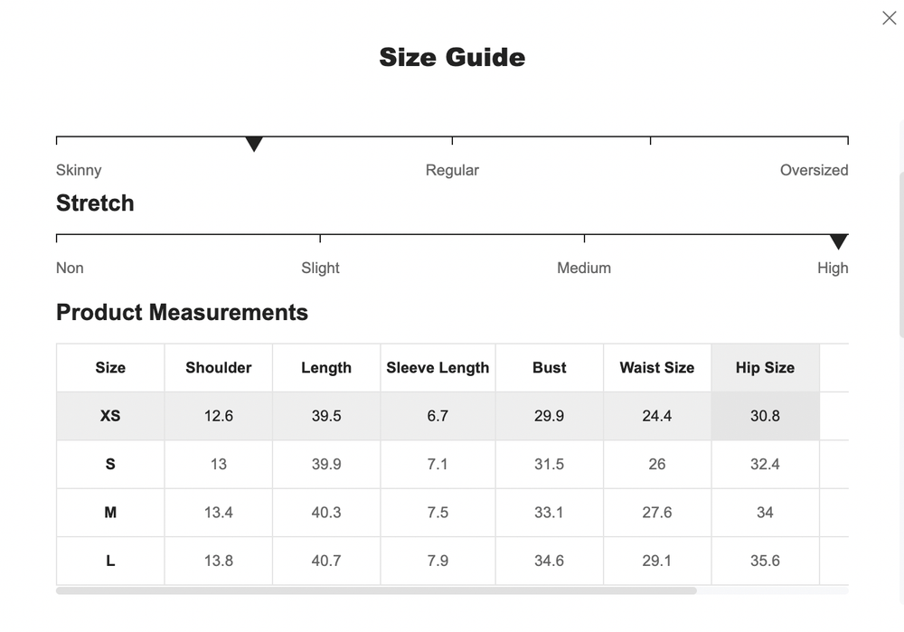 Size Chart