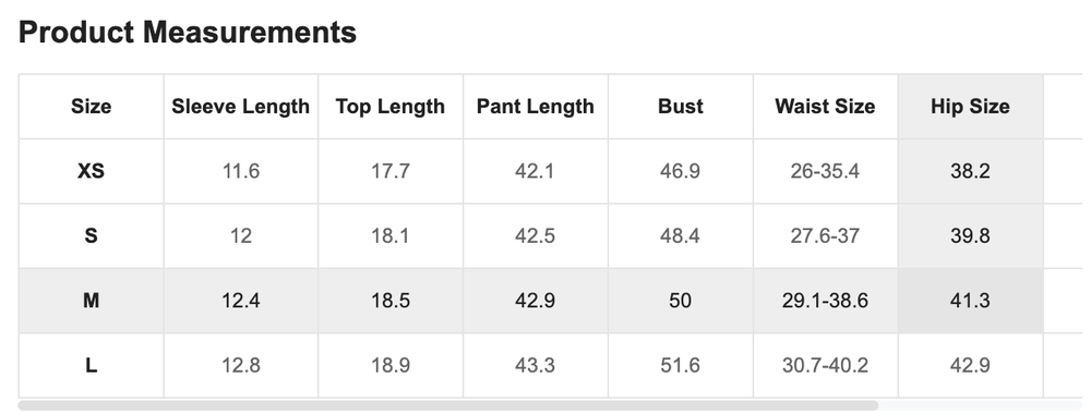 Size Chart