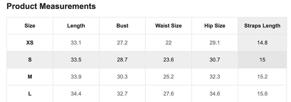 Size Chart