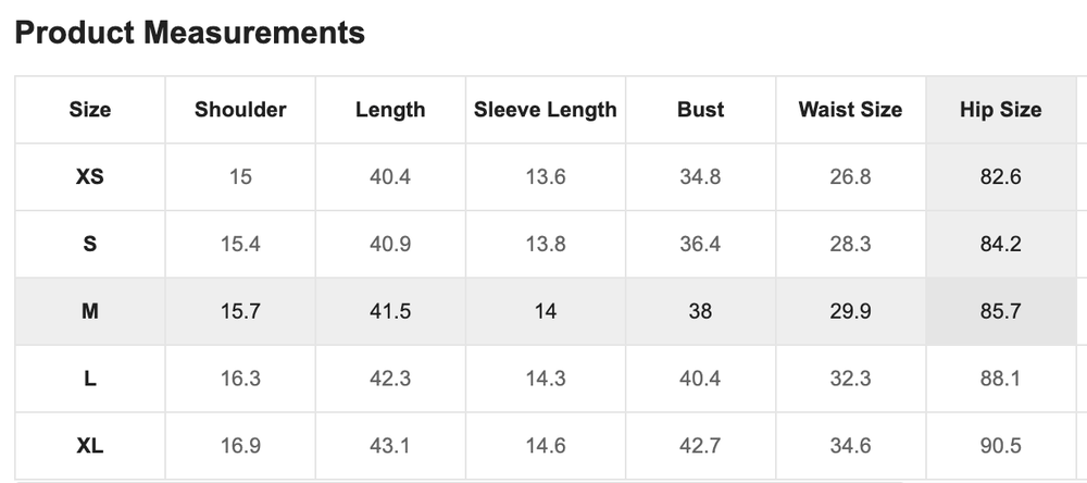 Size Chart