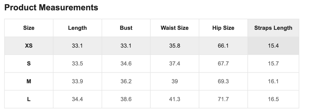 Size Chart
